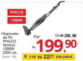 Supermercados Koch Aspirador de pó philco vertical 1300w 220v oferta
