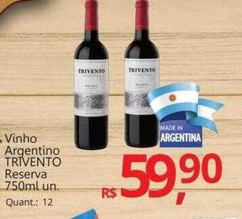 Vinho argentino trivento reserva