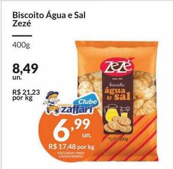Zaffari Biscoito água e sal zezé oferta
