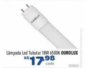 Comjol Lâmpada led tubular 18w 6500k ourolux oferta