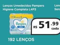 Drogasmil Lenços umedecidos pampers higiene completa l4p3 oferta