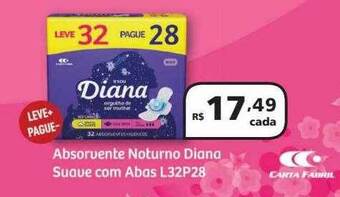 Drogasmil Absorvente noturno diana suave com abas l32p28 oferta