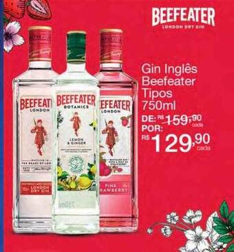 Gin inglês beefeater tipos