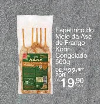 Espetinho do meio da asa de frango korin congelado
