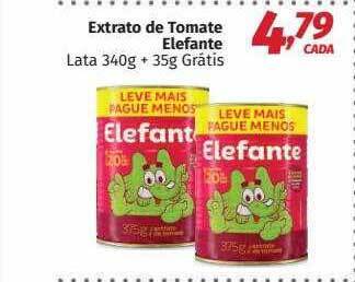 Supermercados Cidade Canção Extrato de tomate elefante oferta