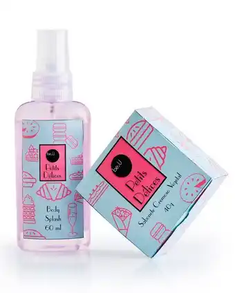 Kit petits délices body splash 60ml be.u by riachuelo + sabonete cremoso vegetal 40g
