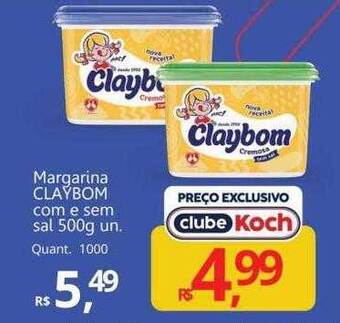 Margarina claybom com e sem sal