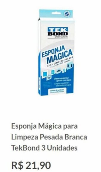 Multicoisas Esponja Magica para limpeza Pesada Branca TekBond 3 unidades oferta