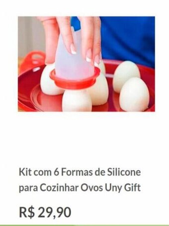 Kit com 6 Formas de Silicone para Cozinhar Ovos Uny Gift