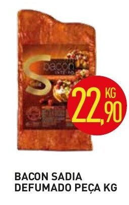 Calvo Atacadista Bacon Sadia Defumada peca 1kg oferta
