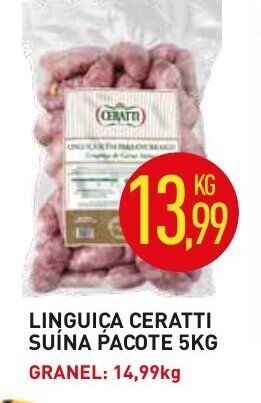Calvo Atacadista Linguica Ceratti Suina pacote 5kg oferta