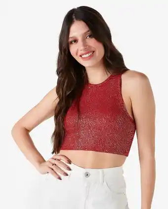 Regata cropped feminina nadador brilhos vermelho pool by riachuelo