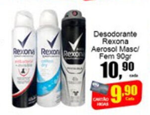 Higa's Supermercado Desodorante Rexona Aerosol Masc/ Fem 90g oferta