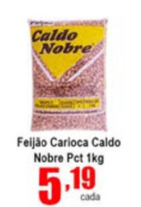 Feijao Carioca Caldo Nobre Pct 1kg