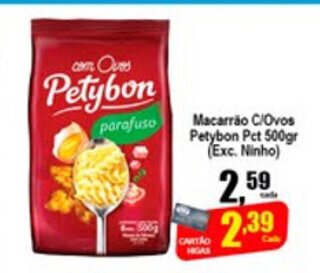Higa's Supermercado Macarrao c/Ovos Petybon pct 500g oferta