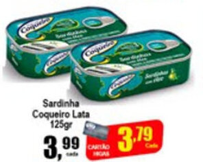 Higa's Supermercado Sardinha Coqueiro Lata 125g oferta