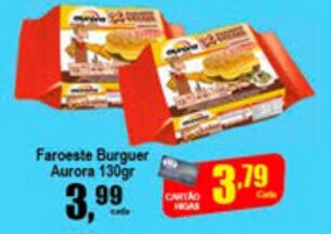 Higa's Supermercado Faroeste Burguer Aurora 130g oferta