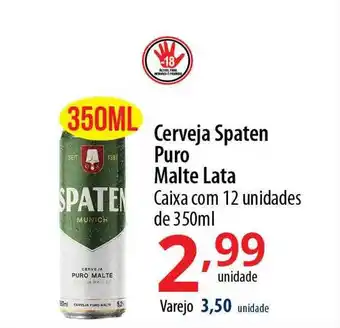 Cerveja spaten puro malte lata caixa com 12