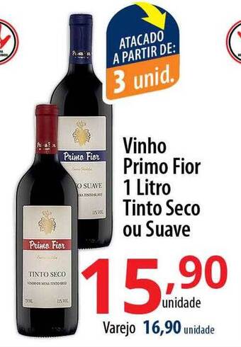 Akki Atacadista Vinho primo fior tinto seco ou suave oferta