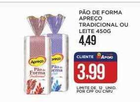 Apoio Mineiro Pão de forma apreço tradicional ou leite oferta