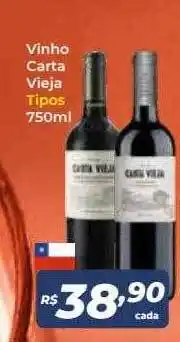 Vinho carta vieja tipos