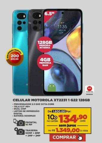 Móveis Simonetti Celular motorola xt2231 g22 128gb oferta