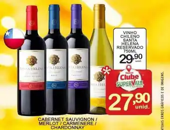 Vinho chileno snata helana reservado cabernet sauvignon merlto carmenere chardonnay