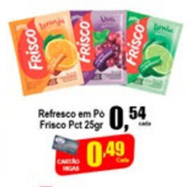 Higa's Supermercado Refresco em po Frisco Pct 25g oferta