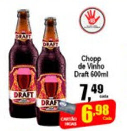 Higa's Supermercado Chopp de Vinho Draft 600ml oferta