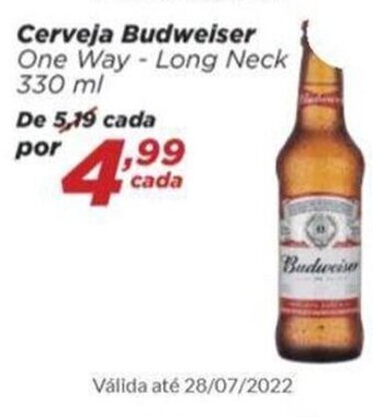 Dia Cerveja Budweiser 330ml oferta