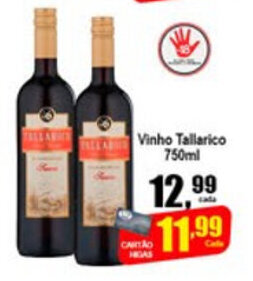 Higa's Supermercado Vinho Tallarico 750ml oferta