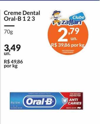 Zaffari Creme dental oral-b 1 2 3 oferta