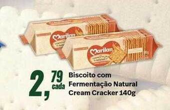 Biscoito com fermentação natural cream cracker