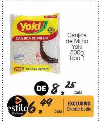 Supermercado Dalben Canjica de milho yoki tipo 1 oferta