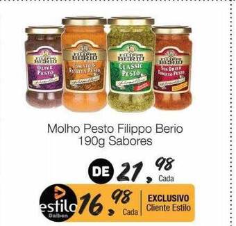 Molho pesto filippo berio sabores