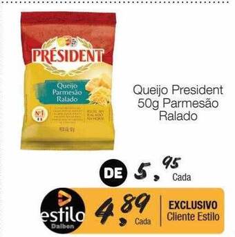 Supermercado Dalben Queijo president parmesão ralado oferta