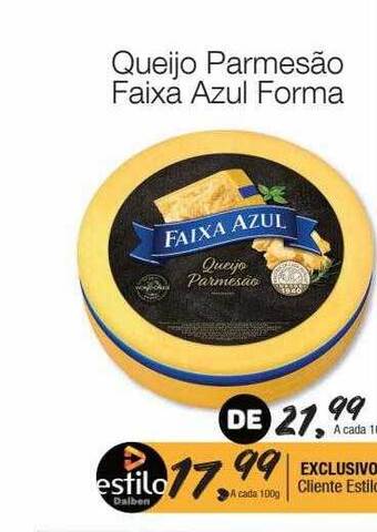 Supermercado Dalben Queijo parmesão faixa azul forma oferta