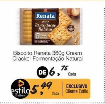 Supermercado Dalben Biscoito renata cream cracker fermentação natural oferta