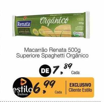 Supermercado Dalben Macarrão renata superiore spaghetti orgânico oferta
