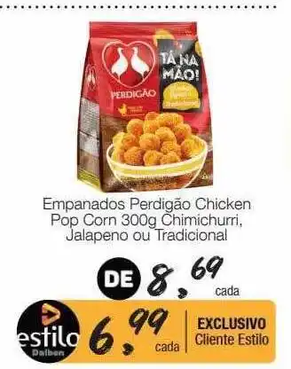 Supermercado Dalben Empanados perdigão chicken pop corn chimichurri jalapeno ou tradicional oferta