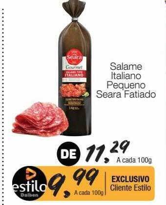 Supermercado Dalben Salame italiano pequeno seara fatiado oferta