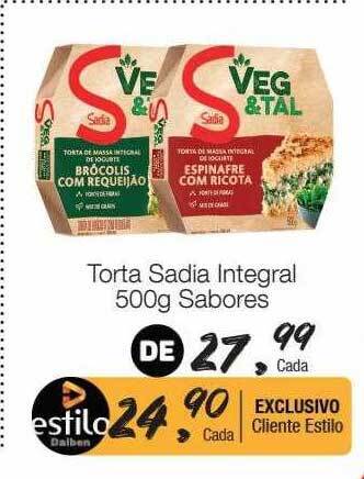 Supermercado Dalben Torta sadia integral sabores oferta