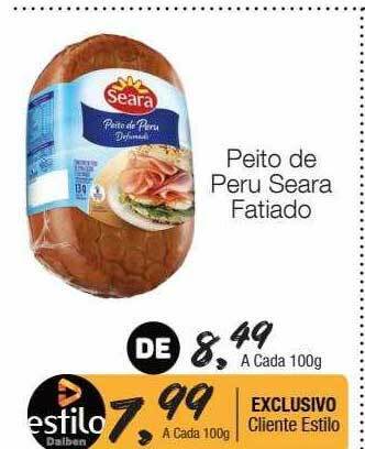 Supermercado Dalben Peito de peru seara fatiado oferta