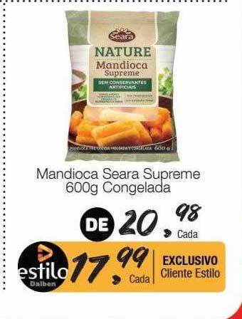 Supermercado Dalben Mandioca seara supreme congelada oferta
