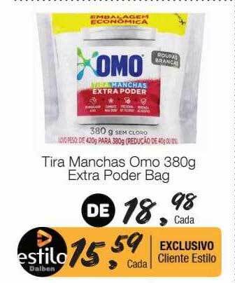 Supermercado Dalben Tira manchas omo extra poder bag oferta