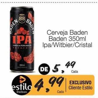 Supermercado Dalben Cerveja baden baden ipa witbier cristal oferta