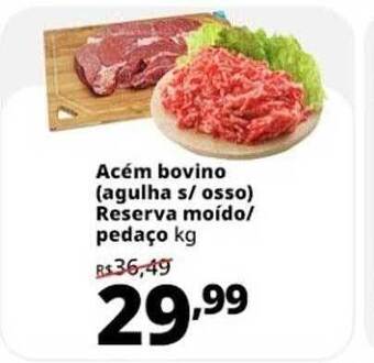 Supermercados Baklizi Acém bovino agulhas s- osso reserva moído pedaço kg oferta