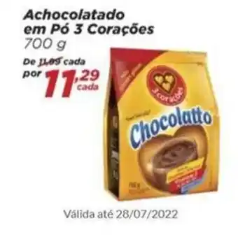 Achocolatado em po 3 Coracoes Chocolate 700g