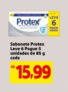 Mercado Extra Sabonete protex leve 6 pague 5 unidades de 85g cada oferta
