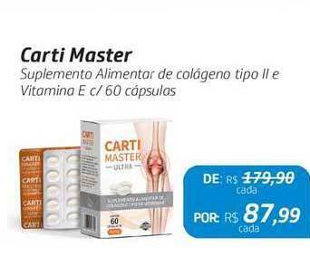 Suplemento alimentar carti master ultra 60cps oferta na Drogal